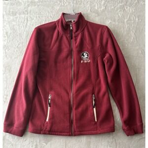 Florida‎ State Seminoles Sweater Women Medium Red Full Zip Colosseum Fleece FSU